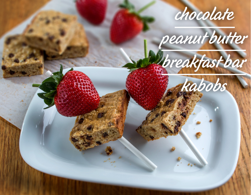 Chocolate Peanut Butter Breakfast Bar Kabobs