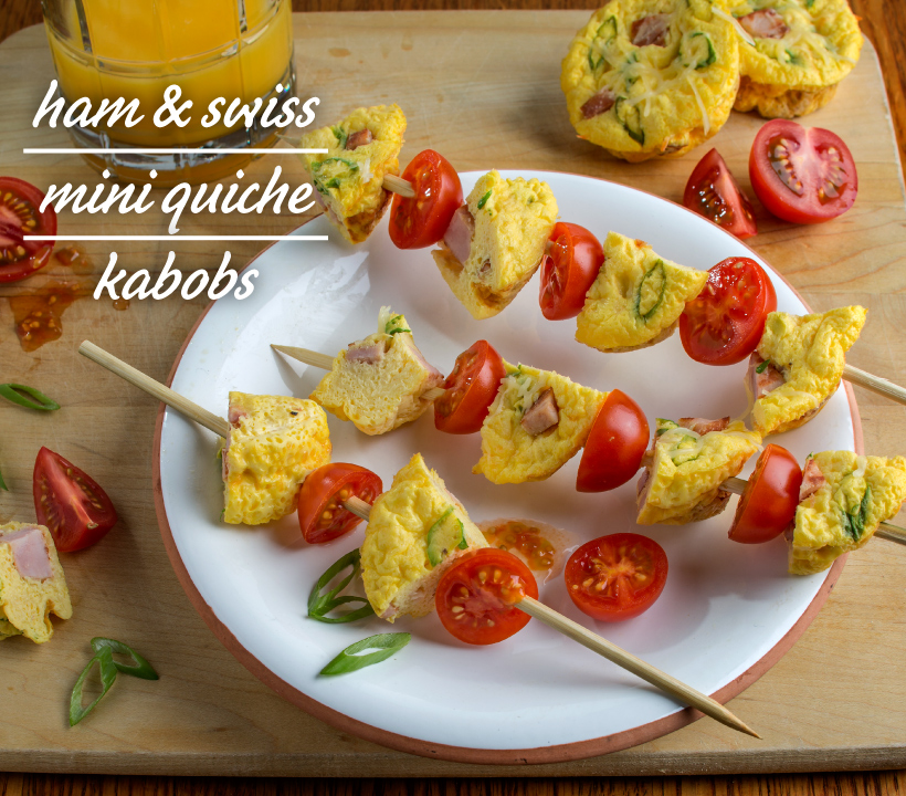 Ham and Swiss Mini Quiche Kabobs