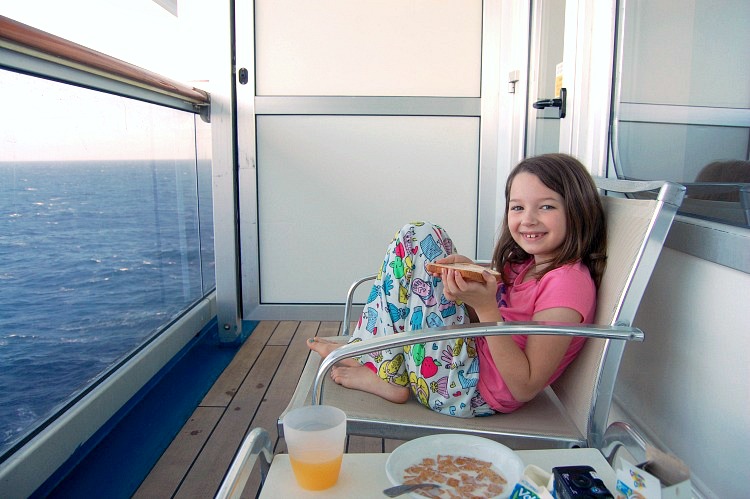 cruise balcony breakfast